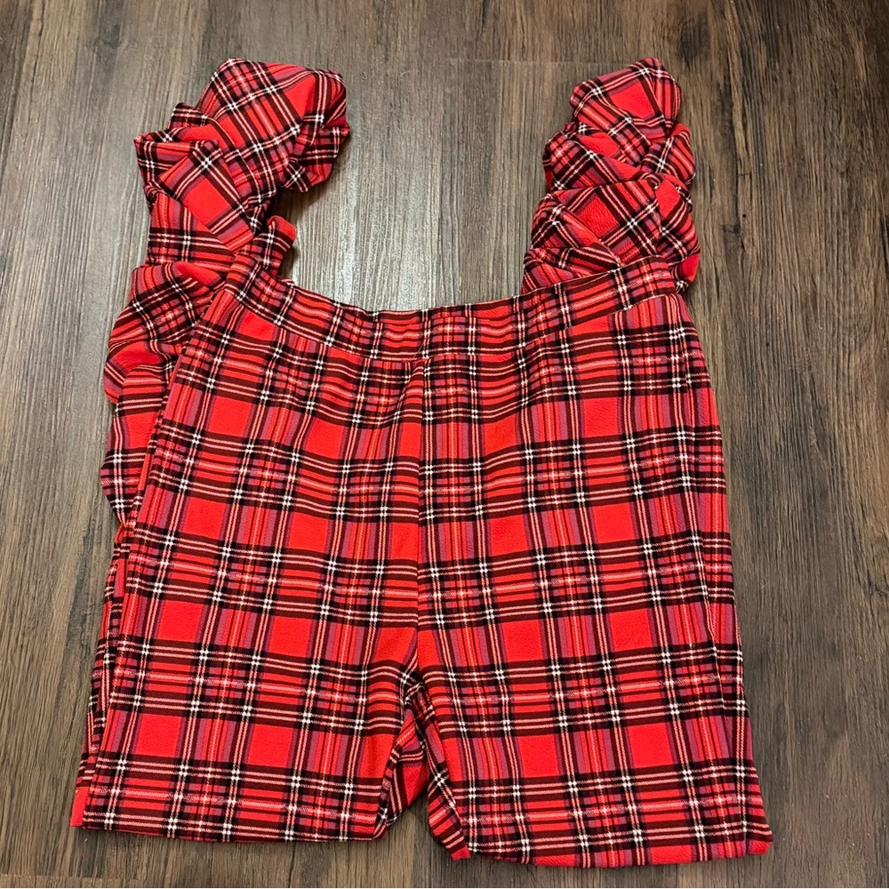 SHEIN Red Plaid Leggings